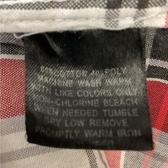 Blac Lacqueur Mens Short Sleeve Button-Up Shirt Madras Plaid Red/Black/White 3XL - Picture 6 of 7